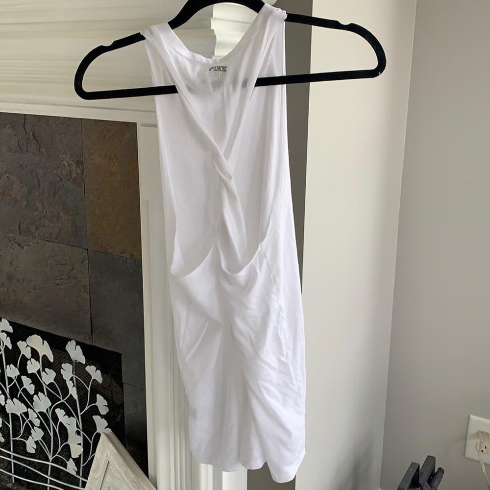 Victoria secret pink twist tank top white nwot Sz lg